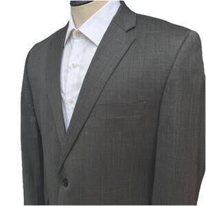 Lauren Ralph Lauren Sport Coat 44L Slim Wool stretch Windowpane grey Black label